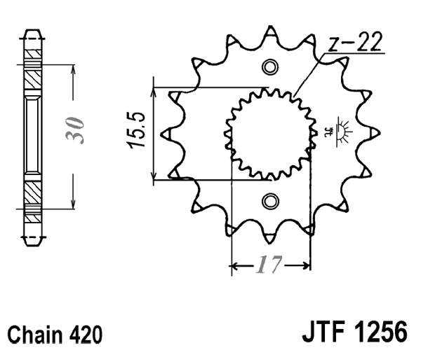 Pinion fata JT 15T, 420 [2]