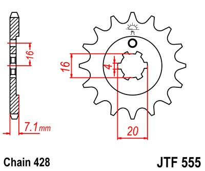 Pinion fata JT 15T, 428 [2]