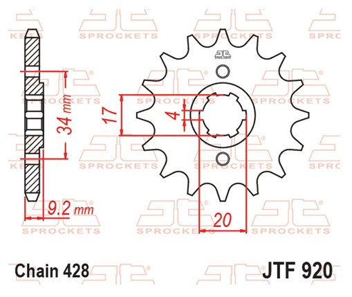 Pinion fata JT 15T, 428 [2]