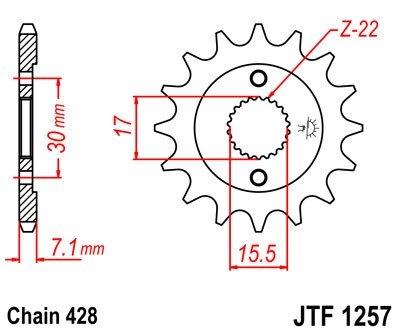 Pinion fata JT 15T, 428 [2]
