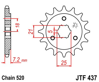 Pinion fata JT 15T, 520 [2]