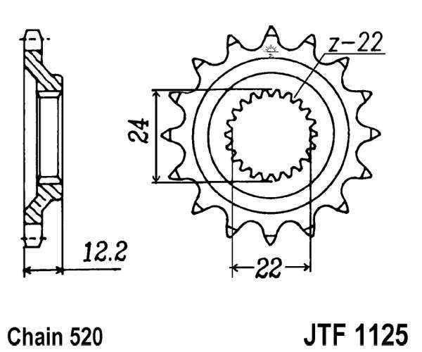 Pinion fata JT 15T, 520 [2]