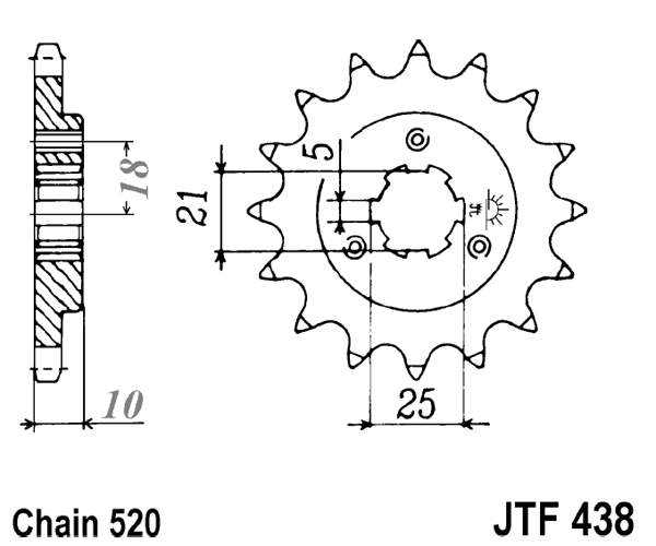 Pinion fata JT 15T, 520 [2]