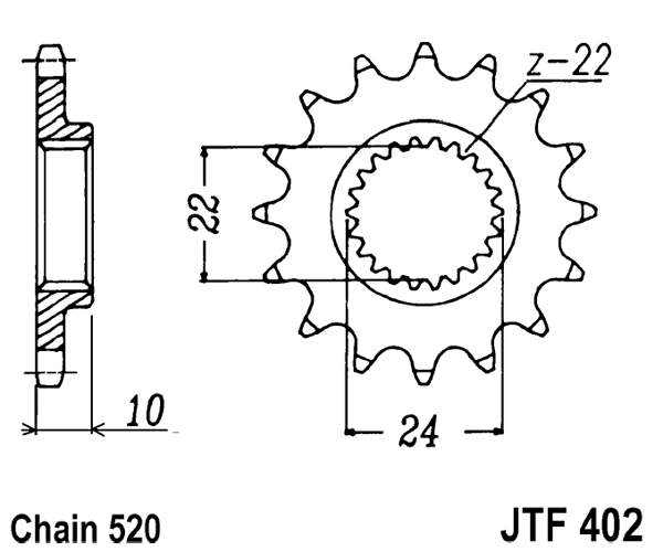 Pinion fata JT 15T, 520 [2]