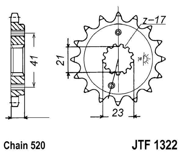 Pinion fata JT 15T, 520 [2]
