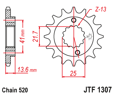 Pinion fata JT 15T, 520 [2]