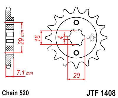 Pinion fata JT 15T, 520 [2]