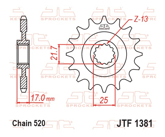Pinion fata JT 15T, 520 rubber cushioned [3]