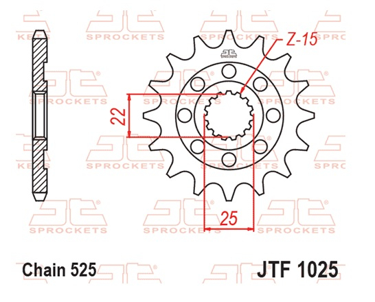 Pinion fata JT 15T, 525 [2]