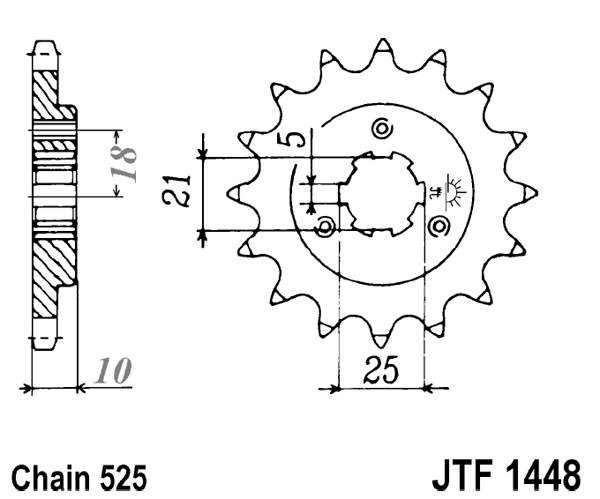 Pinion fata JT 15T, 525 [2]