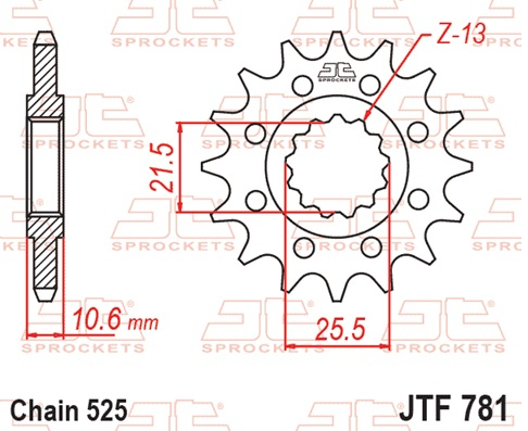 Pinion fata JT 15T, 525 [2]