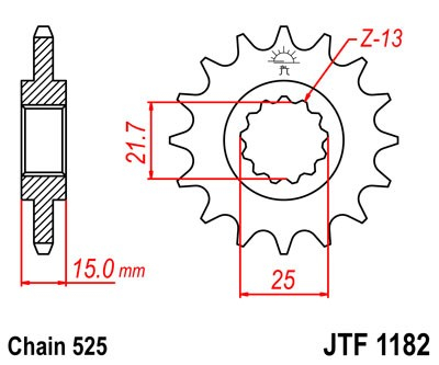 Pinion fata JT 15T, 525 [2]