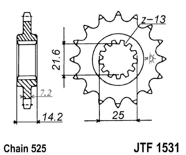 Pinion fata JT 15T, 525 [2]