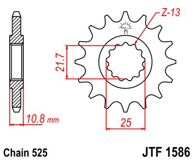 Pinion fata JT 15T, 525 [2]