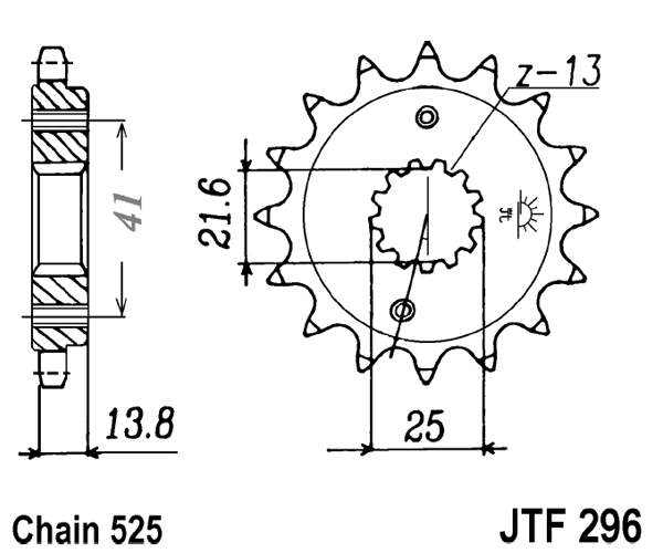 Pinion fata JT 15T, 525 rubber cushioned [2]