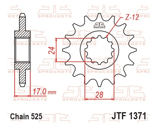 Pinion fata JT 15T, 525 rubber cushioned [2]