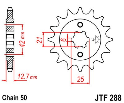 Pinion fata JT 15T, 530 [2]