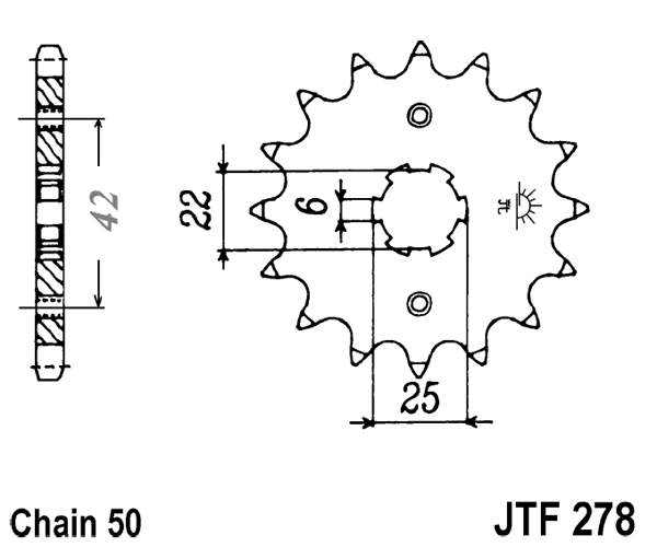 Pinion fata JT 15T, 530 [2]
