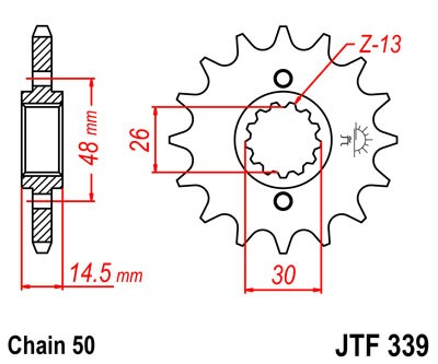 Pinion fata JT 15T, 530 [2]
