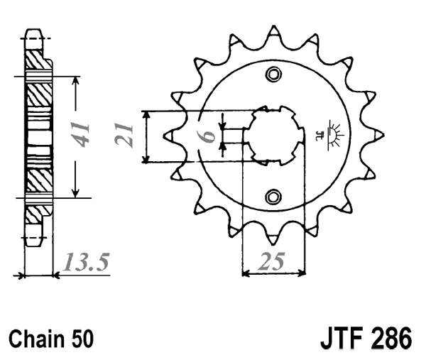 Pinion fata JT 15T, 530 [2]