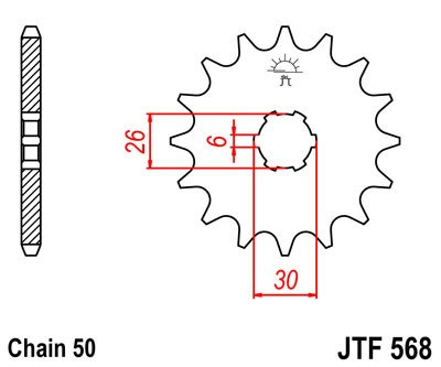 Pinion fata JT 15T, 530 [2]