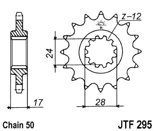 Pinion fata JT 15T, 530 rubber cushioned [2]