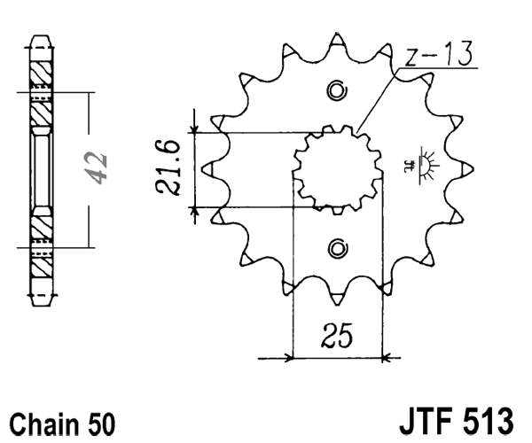 Pinion fata JT 15T, 530 rubber cushioned [2]