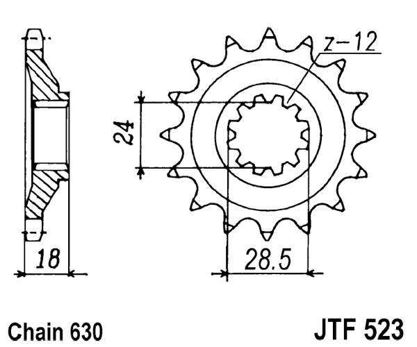 Pinion fata JT 15T, 630 [2]