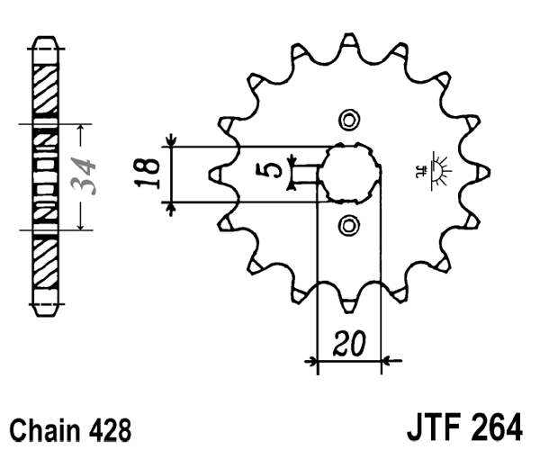Pinion fata JT 16T, 428 [2]