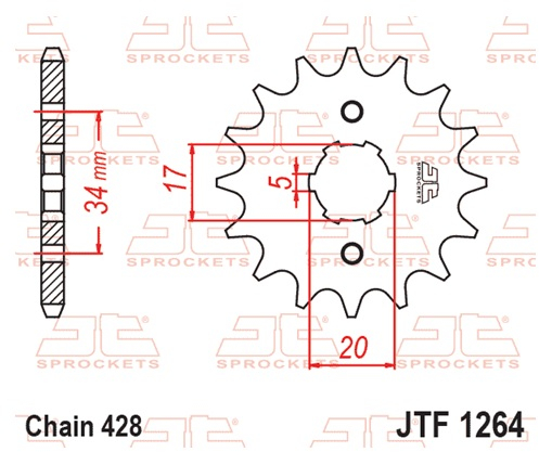 Pinion fata JT 16T, 428 [2]