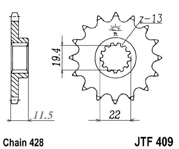 Pinion fata JT 16T, 428 [2]