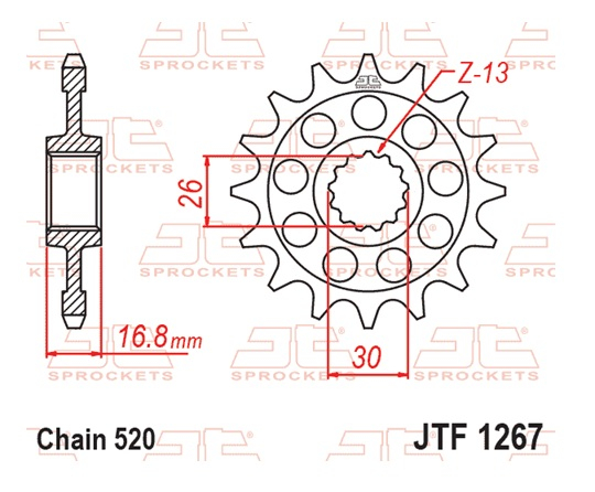 Pinion fata JT 16T, 520 [3]