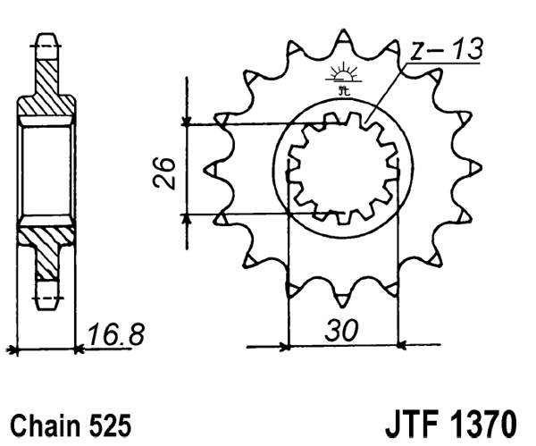 Pinion fata JT 16T, 525 [2]