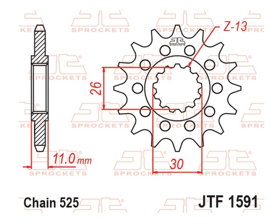 Pinion fata JT 16T, 525 [2]