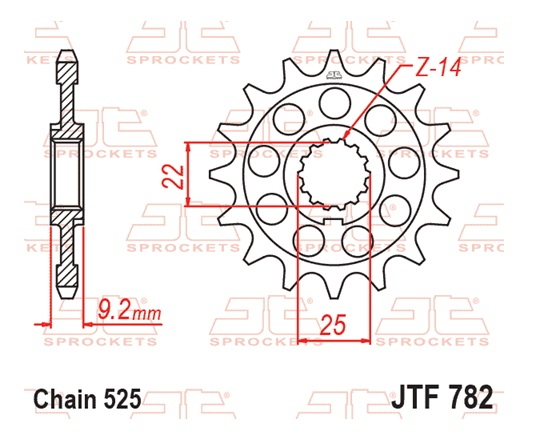 Pinion fata JT 16T, 525 [2]