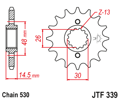 Pinion fata JT 16T, 530 [2]