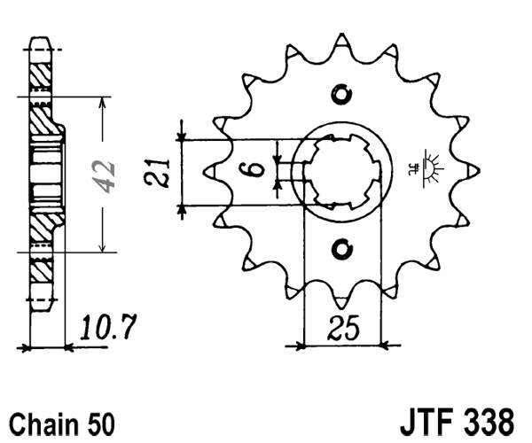 Pinion fata JT 16T, 530 [2]