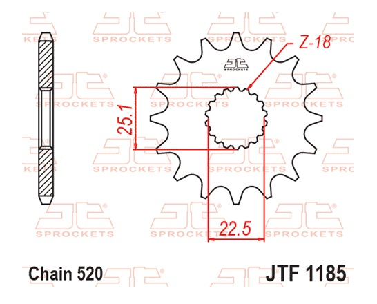 Pinion fata JT 17T, 520 rubber cushioned [2]