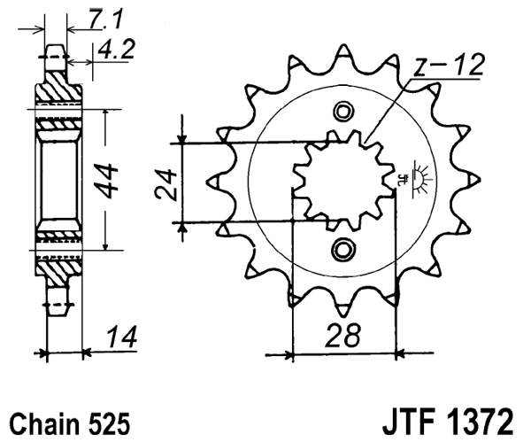 Pinion fata JT 17T, 525 [2]