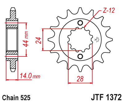 Pinion fata JT 17T, 525 [2]
