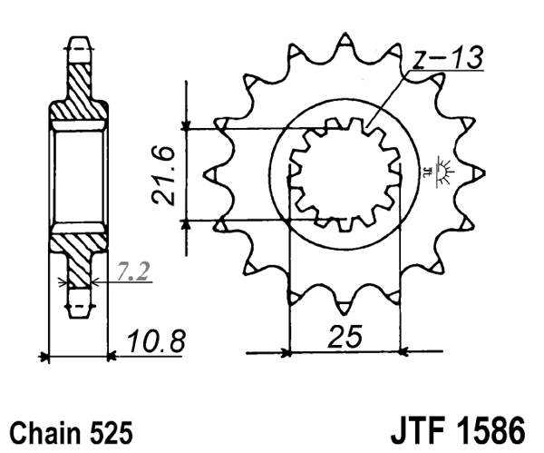 Pinion fata JT 17T, 525 rubber cushioned [2]
