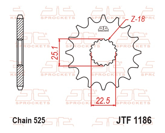 Pinion fata JT 17T, 525 rubber cushioned [2]