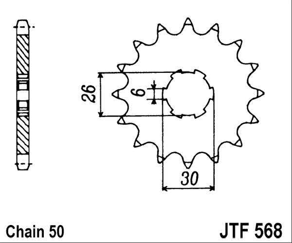 Pinion fata JT 17T, 530 [2]