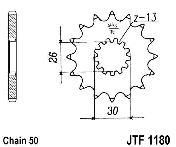 Pinion fata JT 17T, 530 rubber cushioned [2]