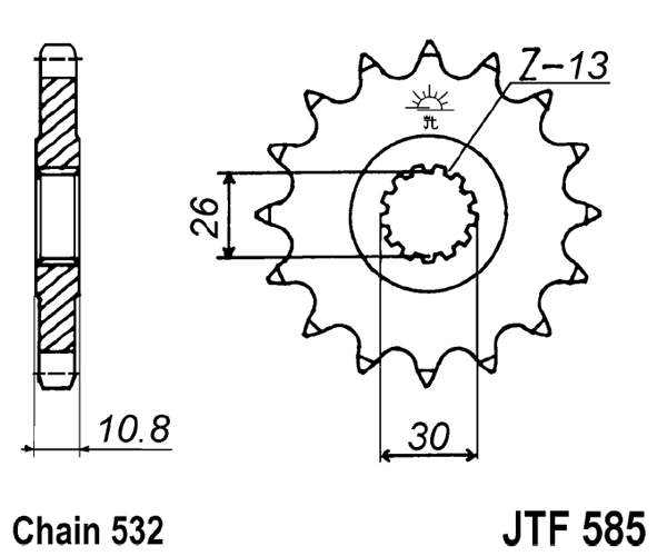 Pinion fata JT 17T, 532 [2]