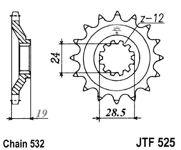 Pinion fata JT 17T, 532 [2]