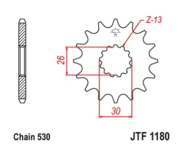 Pinion fata JT 18T, 530 [2]