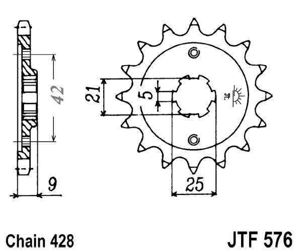 Pinion fata JT 19T, 428 [2]