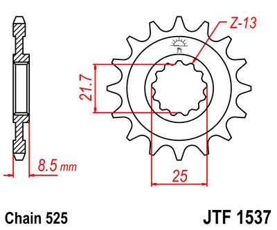 Pinion fata JT 19T, 525 [2]