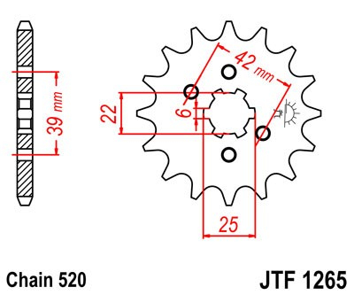 Pinion fata JT JTF 1265-15 15T, 520 [2]